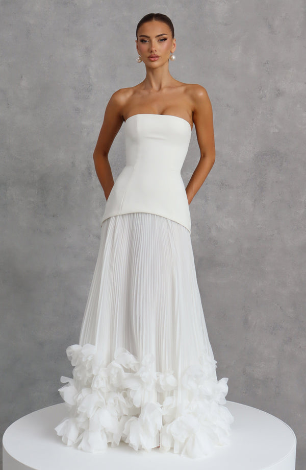 Corset Strapless Maxi Dress – Calla - Ivory - Hadassha