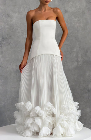Corset Strapless Maxi Dress – Calla - Ivory - Hadassha