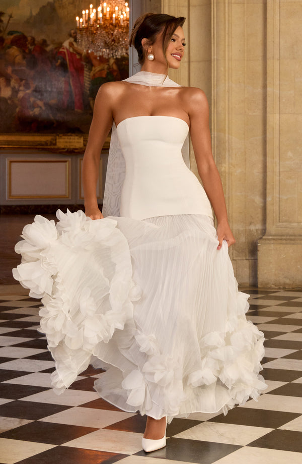Corset Strapless Maxi Dress – Calla - Ivory - Hadassha