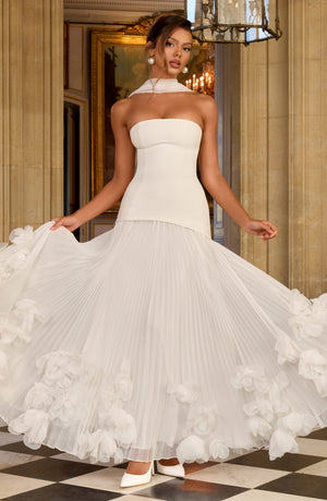 Corset Strapless Maxi Dress – Calla - Ivory - Hadassha