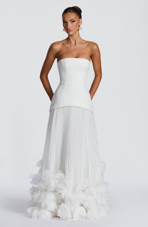 Corset Strapless Maxi Dress – Calla - Ivory - Hadassha