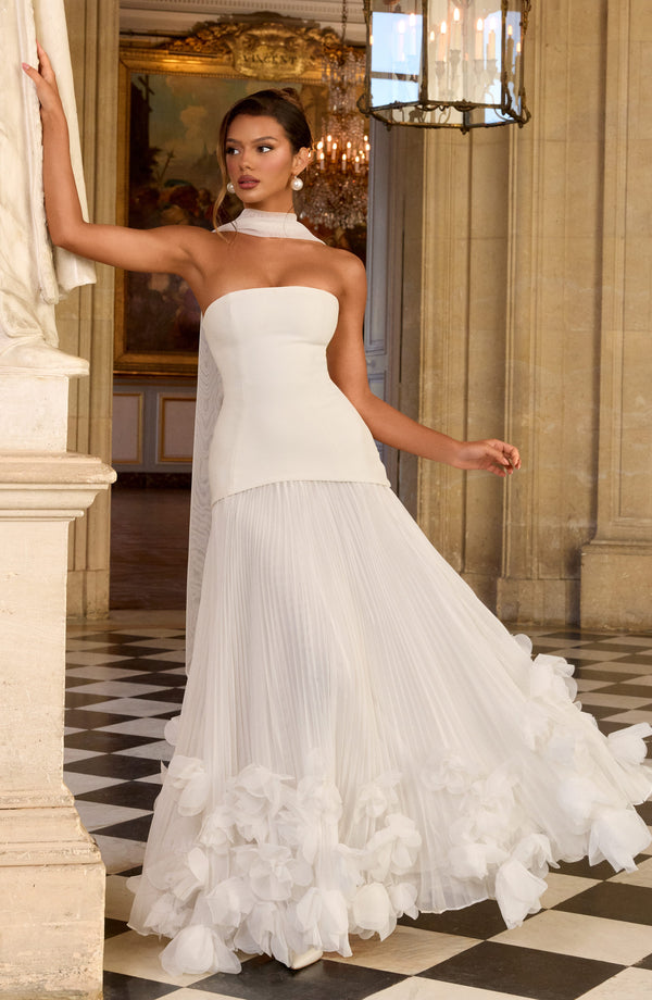 Corset Strapless Maxi Dress – Calla - Ivory - Hadassha