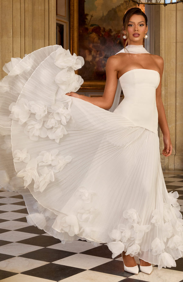 Corset Strapless Maxi Dress – Calla - Ivory - Hadassha
