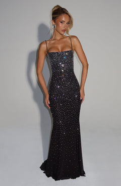 Crystal Strapless Maxi Gown – Aveline - Hadassha