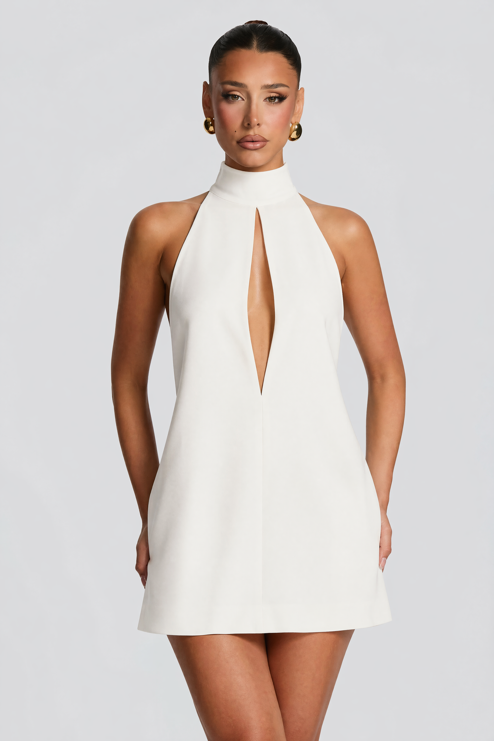 Cut-Out High Neck Mini Dress – Aveline - Hadassha