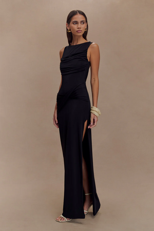 Draped Bodycon Midi Dress – Isolde - Hadassha