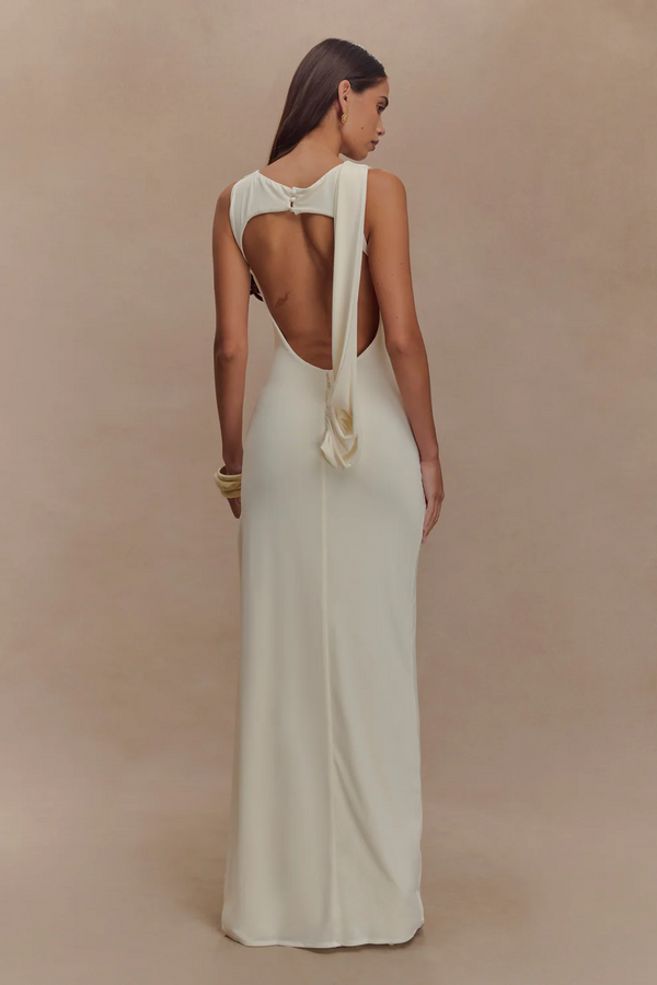 Draped Bodycon Midi Dress – Isolde - Hadassha