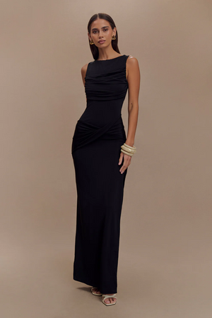 Draped Bodycon Midi Dress – Isolde - Hadassha