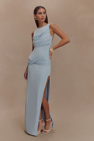 Draped Bodycon Midi Dress – Isolde - Hadassha