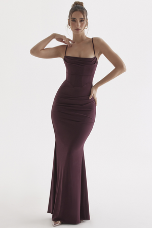 Draped Maxi Dress Bust-Lifting – Thalia - 2XL - Hadassha