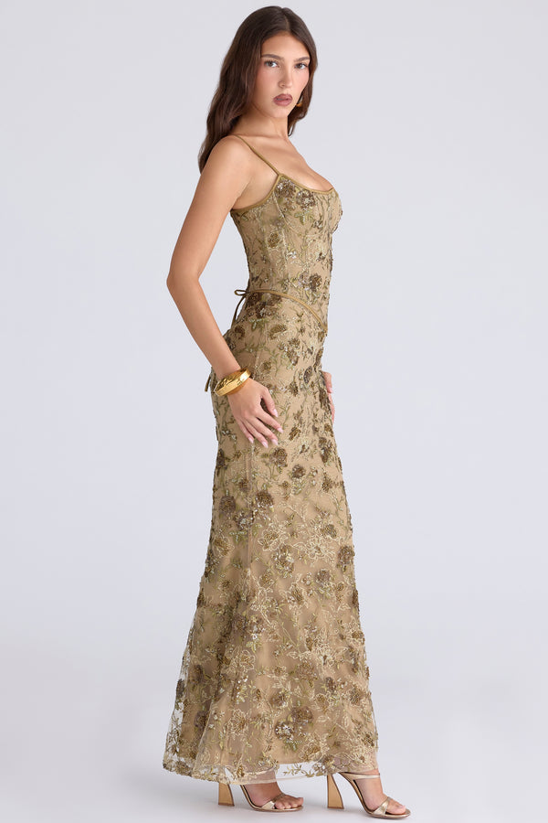 Embellished Corset Maxi Dress Tulle – Nerida - Hadassha