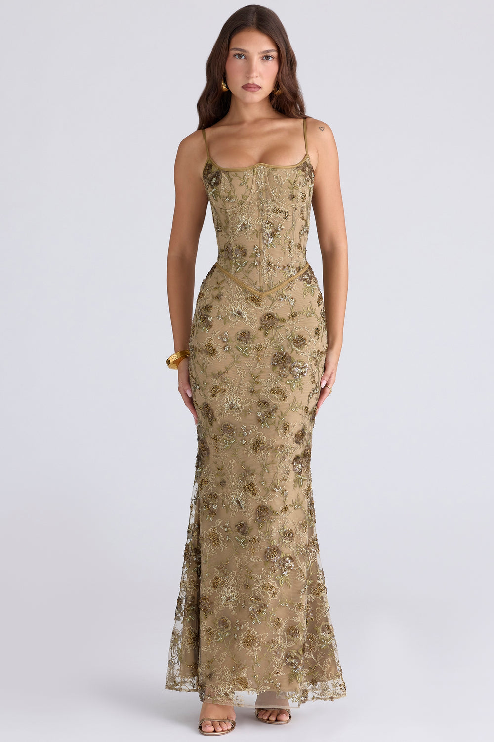 Embellished Corset Maxi Dress Tulle – Nerida - Hadassha