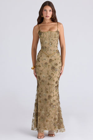 Embellished Corset Maxi Dress Tulle – Nerida - Hadassha