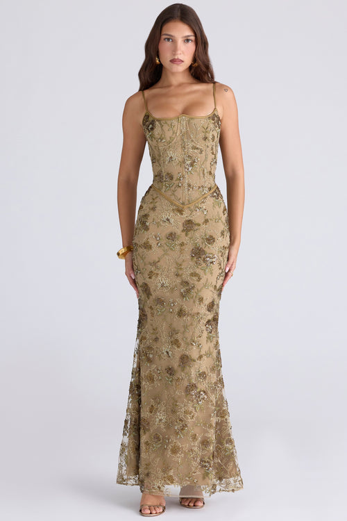 Embellished Corset Maxi Dress Tulle – Nerida - Hadassha