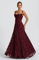 Evening Gown – Blooming Grace - Wine - Hadassha