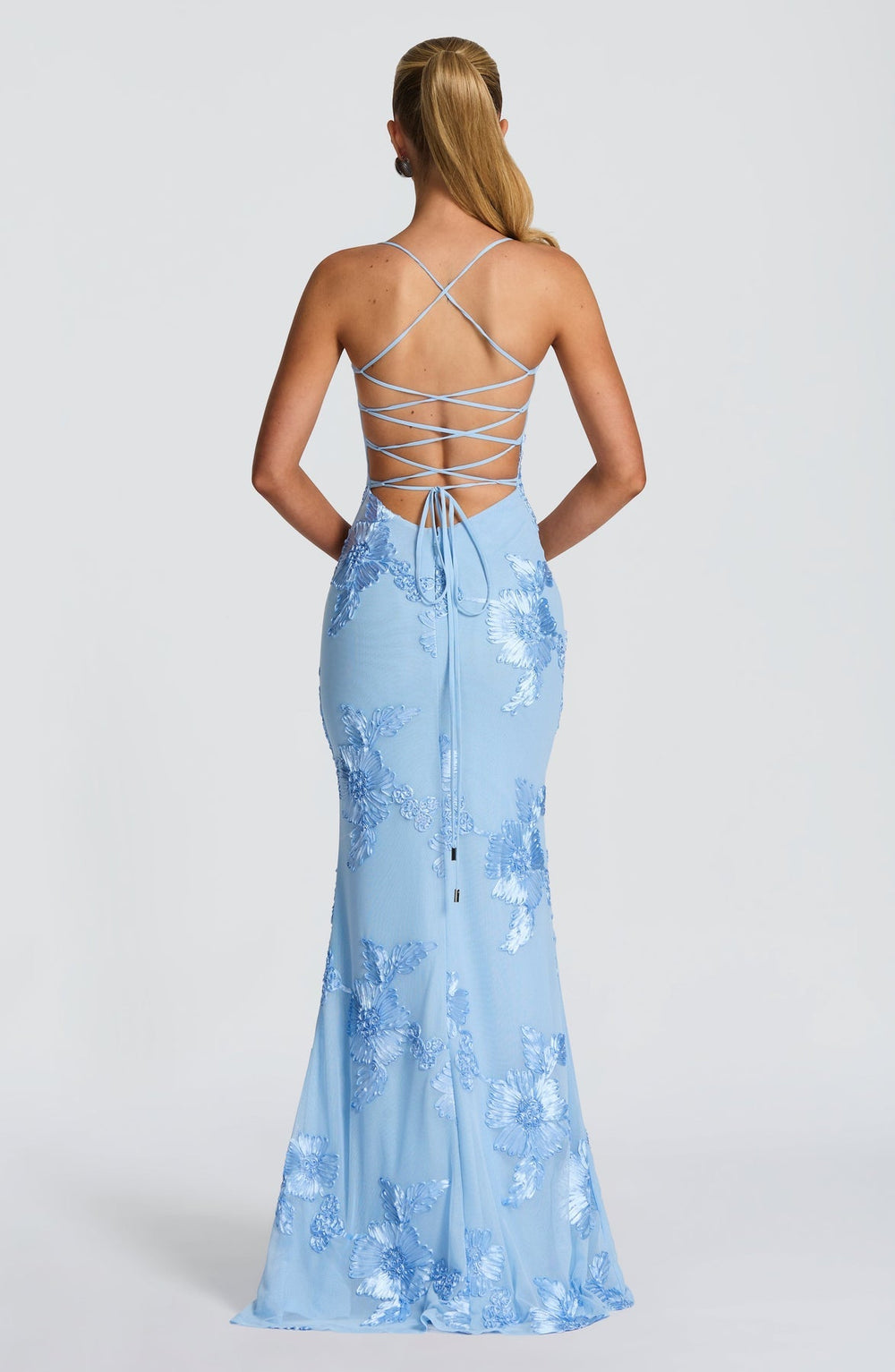 Floral Appliqué Corset Maxi Dress – Nerida - Hadassha