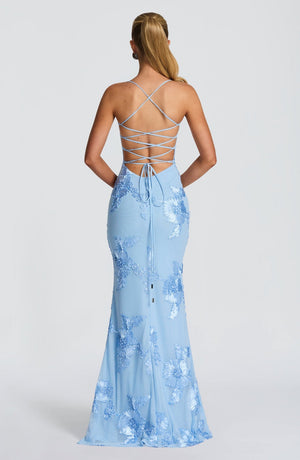 Floral Appliqué Corset Maxi Dress – Nerida - Hadassha