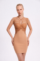 Halter Lace Bodycon Mini Dress – Romilly - Hadassha