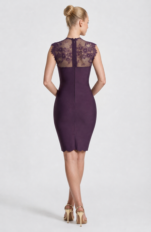 Halter Lace Bodycon Mini Dress – Romilly - Hadassha
