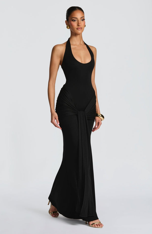 Halter Maxi Dress Bodycon Modal Jersey – Elowen - Hadassha