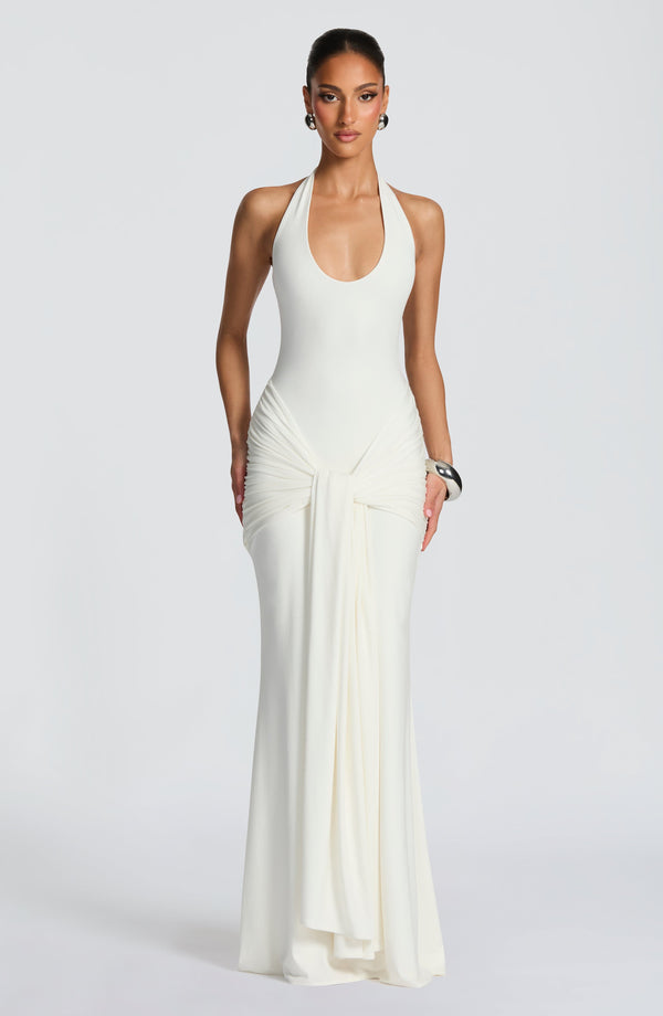 Halter Maxi Dress Bodycon Modal Jersey – Elowen - Hadassha