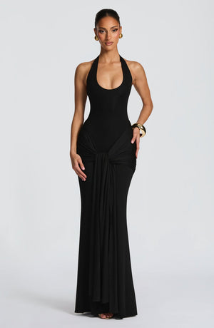 Halter Maxi Dress Bodycon Modal Jersey – Elowen - Hadassha