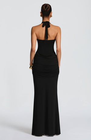 Halter Maxi Dress Bodycon Modal Jersey – Elowen - Hadassha