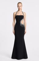 Halter Mermaid Maxi Dress Embellished – Romilly - Hadassha