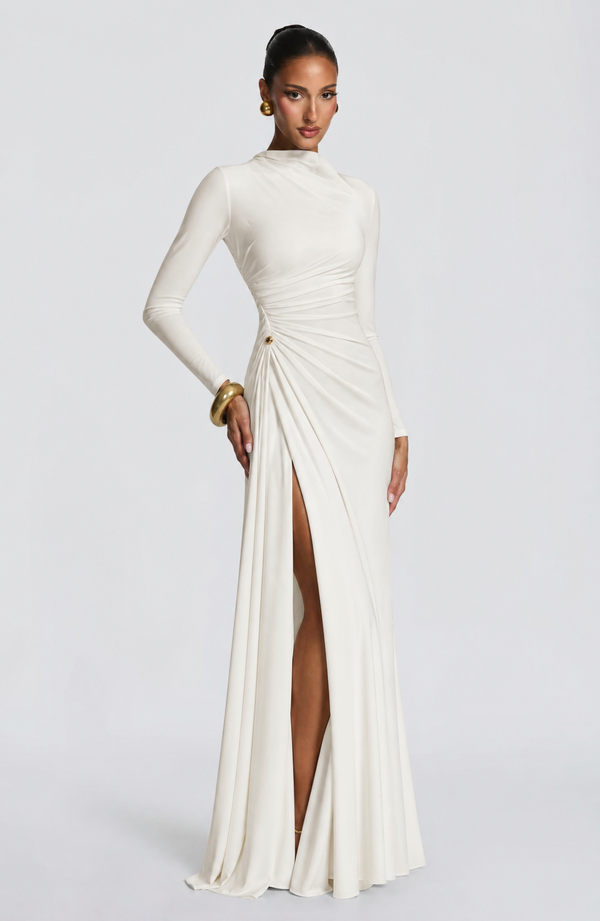 High Neck Draped Mini Dress – Seraphine - Hadassha