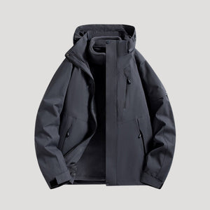 Hooded Breathable Packable Waterproof Jacket - Black - Hadassha
