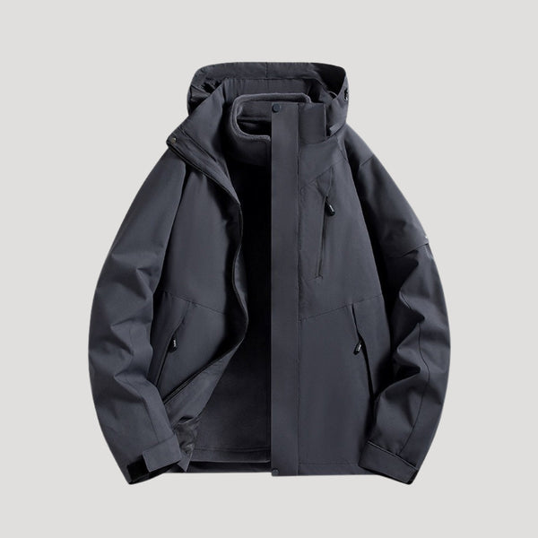 Hooded Breathable Packable Waterproof Jacket - Black - Hadassha