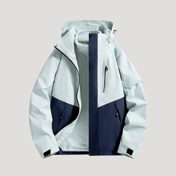 Hooded Breathable Packable Waterproof Jacket - Dark Blue - Hadassha