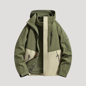 Hooded Breathable Packable Waterproof Jacket - Forest Green - Hadassha