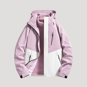 Hooded Breathable Packable Waterproof Jacket - Light Purple - Hadassha