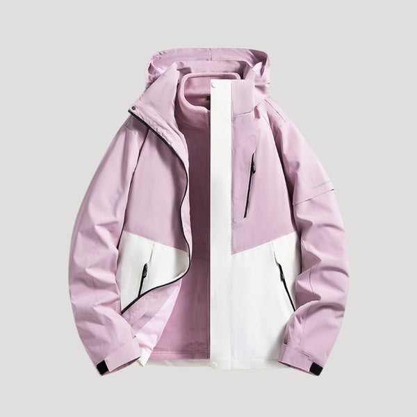 Hooded Breathable Packable Waterproof Jacket - Light Purple - Hadassha