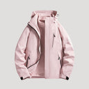 Hooded Breathable Packable Waterproof Jacket - Pink - Hadassha