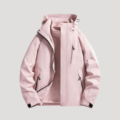 Hooded Breathable Packable Waterproof Jacket - Pink - Hadassha