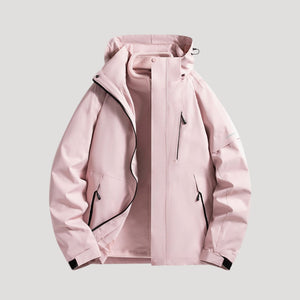 Hooded Breathable Packable Waterproof Jacket - Pink - Hadassha