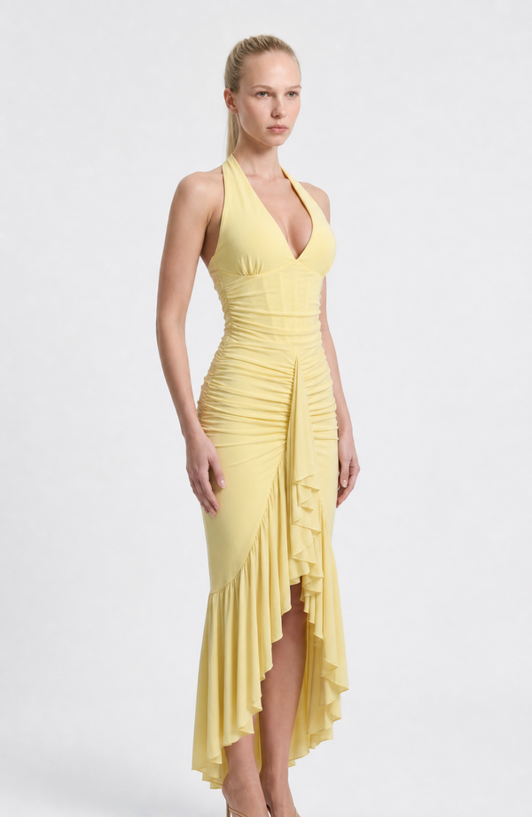 Lace Halter Bodycon Mini Dress – Aveline - Hadassha