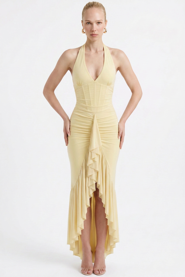 Lace Halter Bodycon Mini Dress – Aveline - Hadassha