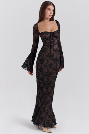 Lace Maxi Dress Structured Bust – Delancey - Hadassha