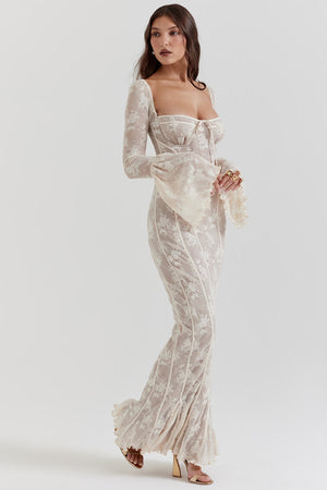 Lace Maxi Dress Structured Bust – Delancey - Hadassha