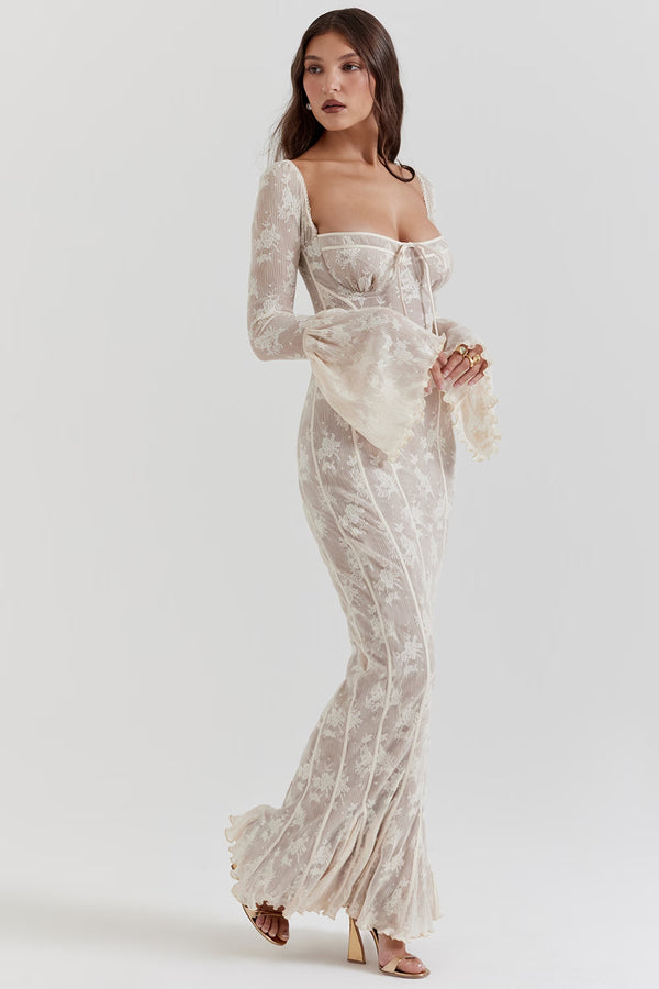 Lace Maxi Dress Structured Bust – Delancey - Hadassha