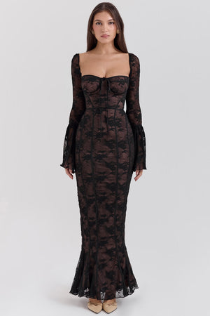 Lace Maxi Dress Structured Bust – Delancey - Hadassha