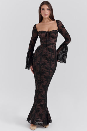 Lace Maxi Dress Structured Bust – Delancey - Hadassha