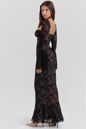 Lace Maxi Dress Structured Bust – Delancey - Hadassha