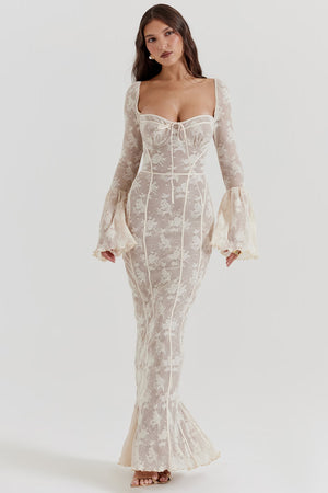 Lace Maxi Dress Structured Bust – Delancey - Hadassha