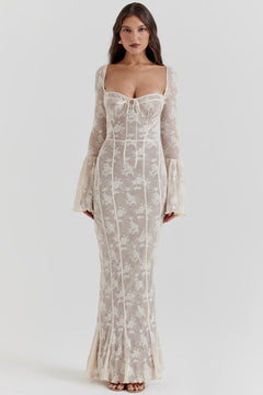 Lace Maxi Dress Structured Bust – Delancey - Hadassha