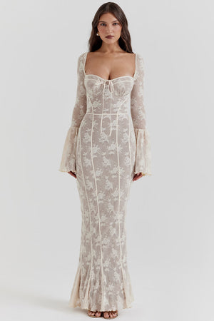 Lace Maxi Dress Structured Bust – Delancey - Hadassha