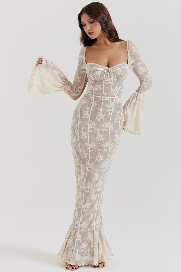 Lace Maxi Dress Structured Bust – Delancey - Hadassha